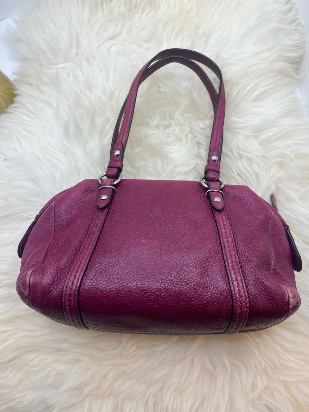 Coach Julia Plum Leather Shoulder Bag - 44074